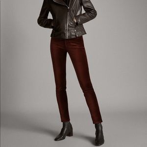 Massimo Dutti Hi Rise Skinny Velvet Pant